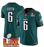 Men & Women & Youth Philadelphia Eagles #6 DeVonta Smith Green 2025 Super Bowl LIX Patch New F.U.S.E. Vapor Limited Stitched Jersey,baseball caps,new era cap wholesale,wholesale hats